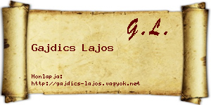 Gajdics Lajos névjegykártya